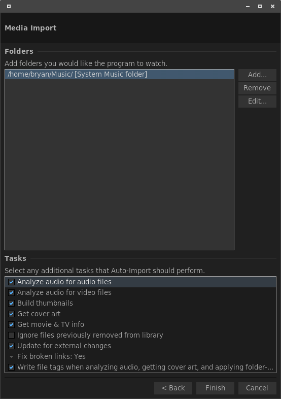 Auto-import settings